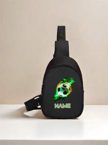 Customized Mini Chest Bag, Can Print Personalized Name Or Holiday Greetings. Create Your Own Exclusive Bag, Back To School Backpack, Crossbody Bag, Suitable For Daily School, Travel, Vacation And Other Occasions. Multi-Functional, Decorative, Letter Pattern, Fashionable, Soft, Modern, Colorful, Cute, Adorable, Casual, Customized, Personalized - Text 2 - View 18