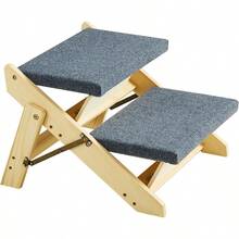 Wood Pet Stairs/Pet Steps 2-In-1 Foldable Wooden Dog Stair For Beds Sofa And Cars Dog Stairs And Ramp With 4 Steps For Small Medium Large Pet Up To 150 Lbs - 兩步 - 查看 9