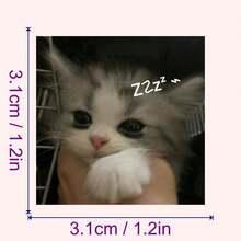 63 Peças Adesivos Fofos de Gato Desfocado, Adesivos Decorativos Adequados para Decorar Caixas de Presente, Bolsas, Skates, Capacetes, Fazer Diários e Capas de Telefone - Multicolorido - Visão 4