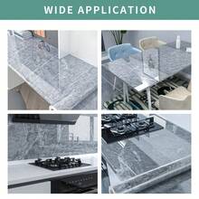 1 卷现代灰色大理石自粘墙纸，宽 15.75/23.62/31.5 英寸，防水防油墙贴，即撕即贴，耐高温可移除墙纸，适用于橱柜台面装饰厨房电视背景家居装饰家具翻新