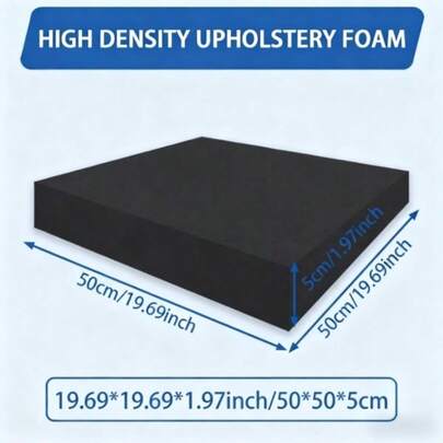 45D High Density Foam Pad, High Resilience Foam Seat Cushion - Durable Foam Filling, High Density Sag Resistant, Suitable For Sofa And Armchair, Multiple Sizes Available, Applicable For Home, Kitchen, Outdoor, Indoor/Outdoor Sofa, Dining Chair, Square Foam Chair Pad, Seat Cushion Replacement, Chair, Table, Coffee Table, Recliner, Bed Frame, Furniture, Etc. Random Style, Random Packaging.