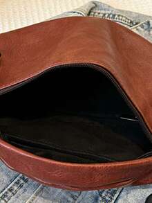 Bolso de cintura retro para mujer, bolso de cuero premium estilo silla de montar, bolso de marca de lujo, bolso bandolera de moda para dama, bolso de pecho de lujo - Café integral - Ver 6