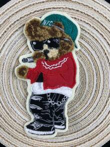 Parche bordado de oso marrón de dibujos animados, diseño único para ropa y accesorios DIY, vaqueros, vestidos, adorable aplicación bordada de dibujos animados - Multicolor - Ver 13
