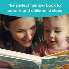 数字学习百科全书纸板书，数字认知纸板书，配有可爱的卡通图案，儿童认知学习书籍，家庭教育资源，数字识别，互动书籍，引人入胜的视觉效果，结实耐用的纸板书