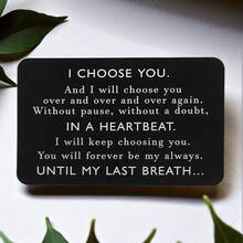 Unique I Choose You Wallet Insert Card - Perfect Christmas Or Anniversary Gift For Men! Christmas Gifts For Men Valentines Day Card Valentine Gifts For Husband I Choose You Groom's Gifts Romantic Gifts For Him - Black - View 2