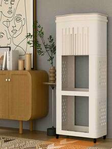 1pc Kitchen Trash Can, Movable Indoor Bathroom Dual-Layer Multifunctional Covered Sanitary Bucket - Multicolor - View 2