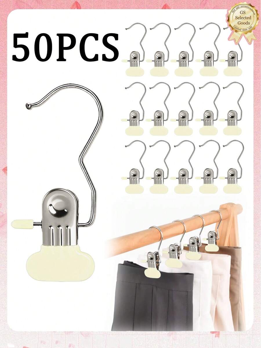 50pcs/30pcs/20pcs/10pcs/1pc 3-Prong Hanging Clips, Windproof Clothes Drying Clips, Multi-Purpose Clips, Rust-Resistant, Strong Grip To Secure Clothes, Suitable For Wardrobe, Pants, Socks, Skirts, Handbags, Towels, Etc.