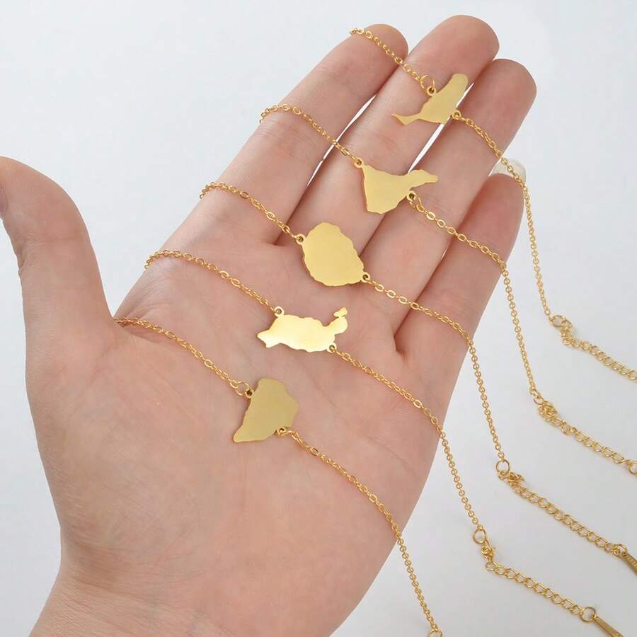 سوار للنساء بتصميم خريطة جزر تينيريفي وجزر لانزاروتي وبالما وجومرا وفويرتيفنتورا وإل هييرو بطول 18 سم + 4 سم