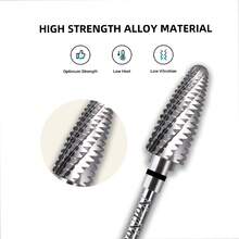 1 mũi khoan móng tay bằng cacbua - Loại bỏ gel cứng Acrylic nhanh chóng và an toàn, Bộ mũi khoan vonfram hình nón chuyên nghiệp, giũa móng tay Acrylic cho làm móng tay, móng chân, làm sạch biểu bì - màu đen - Xem 2