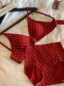 Women Bra And Panty Sets - Red - View 4
