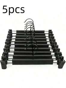 20/15/10/5个装夹式衣架，裤架，重型可调节金属裤架，衣架，裙架，节省空间的牛仔裤衣架。适用于裤子、胸罩、围巾和内衣。非常适合衣柜、衣橱、卧室、阳台和宿舍使用。 - 黑色 - 查看 15