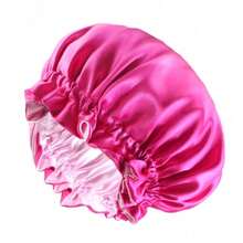 Discover Premium Reversible Double Layer Silk Satin Sleeping Bonnets Designed For Hair Protection, Moisture Retention, And All-Night Comfort. Keep Your Hair Healthy And Frizz-Free-Pink - Hồng hồng - Xem 1
