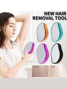 无痛物理脱毛器，采用水晶玻璃材质，易于清洁，可重复使用，身体护理脱毛工具