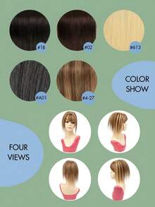 Invisible Clip-In Hair Extensions For Women - Real Human Hair Toppers, Straight Gray To White Gradient, A01 & A02 Styles, Perfect For Thinning Hair, Natural Look Toupee, Hair Thickness Solution | Natural Appearance | Secure Clip Attachments Seamless Natural Human Hair Topper For Women - Easy-To-Wear Invisible Toupee With 2 Clips, Straight Blonde Hair Piece To Elevate Style & Volume, Suitable For All Ethnicities - Multicolor - View 6