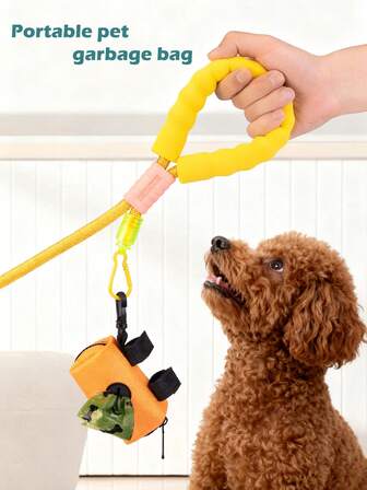 1pc New Creative Pet Portable Toilet Bag With Storage Bag For Walking Dogs And Garbage Bag Dispenser Hook+Hook And Loop