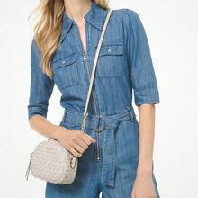 Jet Set Charm Small Letter Print Camera Crossbody Bag, Casual Shoulder Bag Suitable For Daily Gatherings - White 2 - View 3