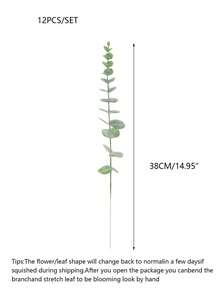 12/24PCS 38cm Eucalyptus Stems Artificial Eucalyptus Leaves For Home Flowers Bouquet Centerpiece Wedding Decoration Home Decor - Multicolor - View 12