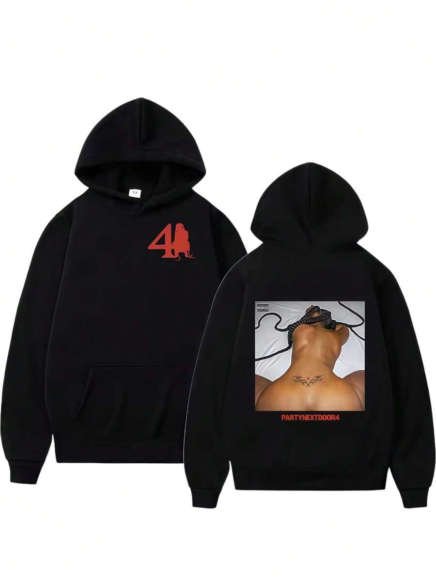 Rapper Partynextdoorss Pnd 4 Graphic Hoodie Men Women Hip Hop Fashion Oversized Sweatshirt Y2k Vintage Pullover Hoodies Streetwear - màu đen - Xem 1
