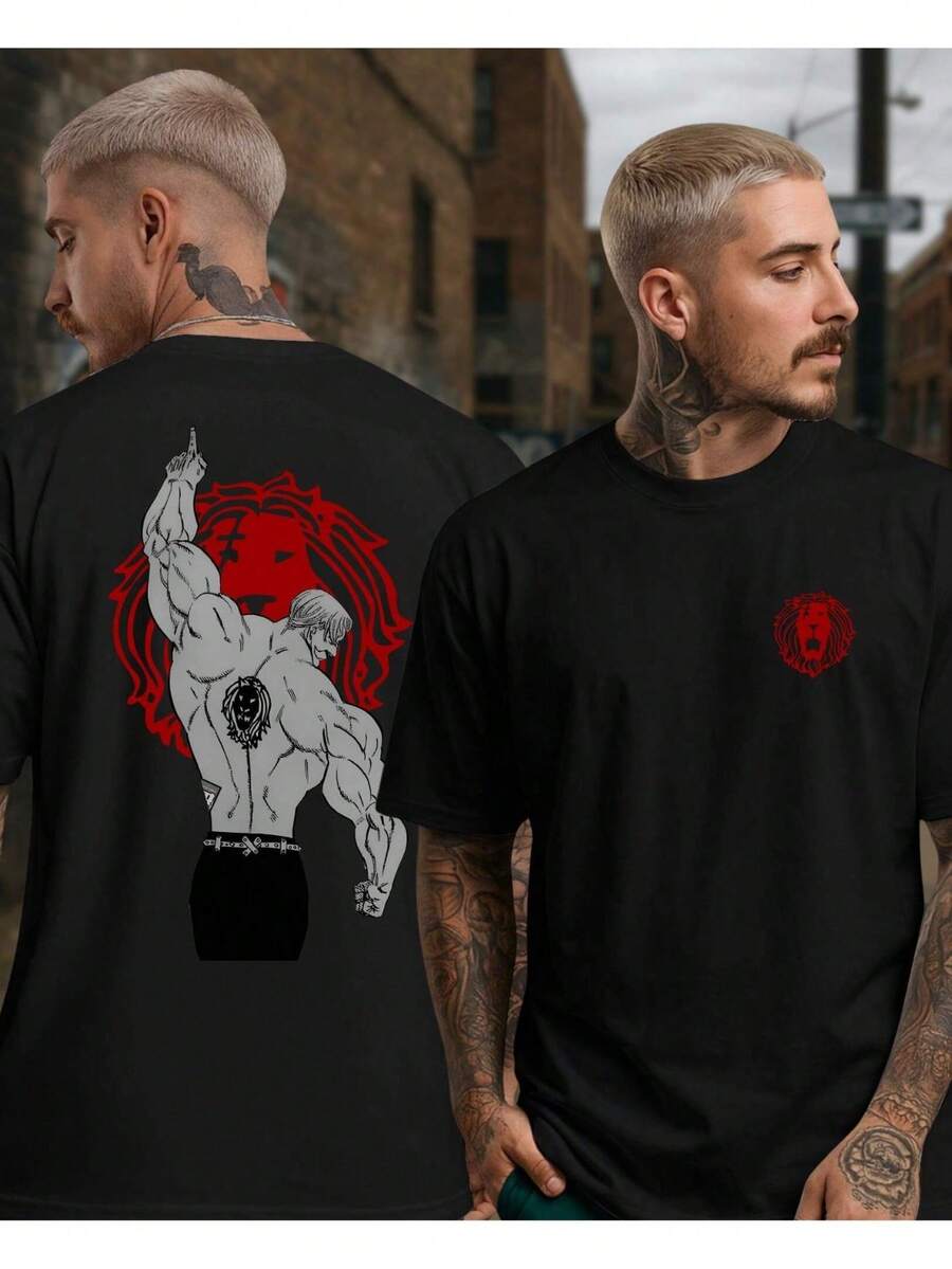 Unisex T-Shirt Escanor Nanatsu Pride Of The Taizai Seven Deadly Sins Sun God Rhitta Axe Anime Manga - màu đen - Xem 1