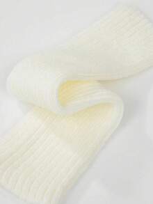 2 Paar Damen Schwarz & Weiß gerippte Schlupfsocken, Vintage Stil, warm & hautfreundlich, geeignet für den täglichen Gebrauch / Fans koreanischer Mode - Beinwärmer - Übersicht 5