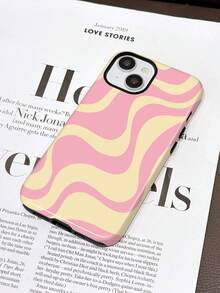 1pc Glossy Artistic Water Wave Pattern 2-In-1 Protective Hard Phone Case Suitable For Samsung/ 11/12/13/14/15/16/17 Pro Max - Multicolor - View 3