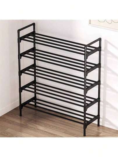 1pc 2-Tier Under Bed Shoe Rack, Hallway Shoe Organizer, Bedroom Accessory, Space-Saving Shoe Storage Rack, Metal Shoe Shelf