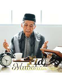 1件斋月吉祥亚克力木质桌面装饰挂件，经久耐用，适合斋月节、开斋节派对、餐桌摆件、办公室、壁炉等家居装饰。 - 彩色 - 查看 6