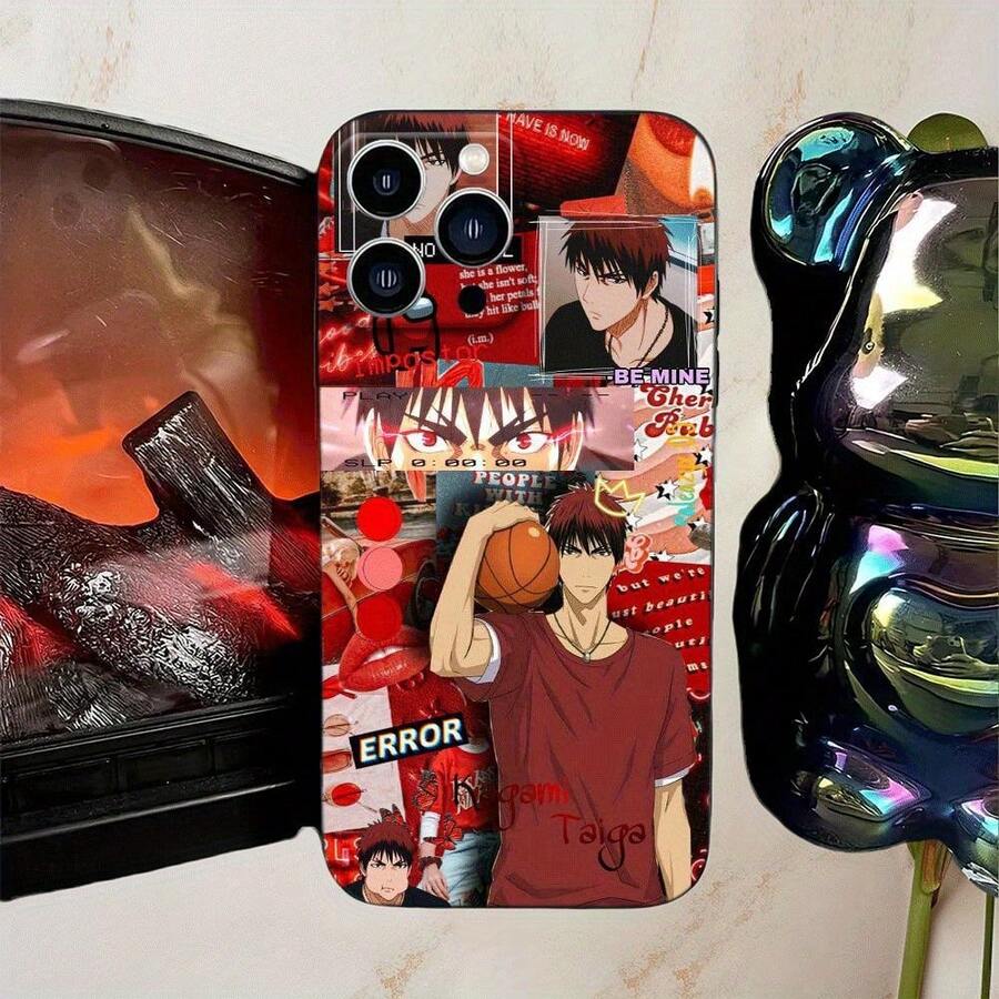 Funda para iPhone Kuroko's Basketball con patrón único, a prueba de golpes con protección de lente, adecuada para iPhone 11/12/13/14/15/16 Pro Max/Plus, beige claro avanzado amigable - Mezcla de colores - Ver 1