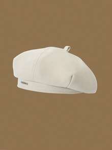 1顶纯色八角贝雷帽，画家帽，秋冬必备单品，装饰配饰，时尚款式 - 1pc - 查看 4