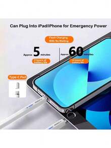 Lenovo Bút cảm ứng BP23 dành riêng cho Apple có tính năng sạc USB-C tiện lợi, viết với độ trễ thấp, công nghệ chống lòng bàn tay, vẽ kỹ thuật số, soạn thảo chuyên nghiệp và ứng dụng đa tình huống. - trắng - Xem 3