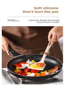 Set da 12 pezzi di utensili da cucina in silicone, comprende cucchiai per minestra, padelle e palette. Le palette in silicone hanno manici con disegno a diamante e sono resistenti alle alte temperature. - Stesso stile, più colori - Visualizzare 6
