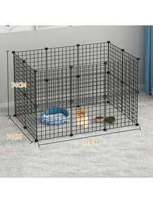 DIY Iron Wire Mesh Panels, Freely Combinable Pet Fence, Cat Cage, Dog Cage, Hamster Cage, Rabbit Cage Accessories, Suitable For Small Pets Like Cats And Dogs, Also Can Be Used To Assemble Shoe Cabinets And Shelves