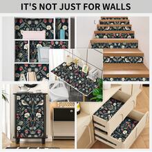 1 rolă de tapet autoadeziv cu model gri de căpșuni, material vinil, tapet detașabil, tapet autoadeziv, autocolante decorative de perete, tapet cu animale, stil rustic vintage, autocolante decorative de perete, decor și accesorii pentru casă, decor și accesorii pentru living, tapet de bucătărie, tapet estetic - Multicolor - Vizualizare 6