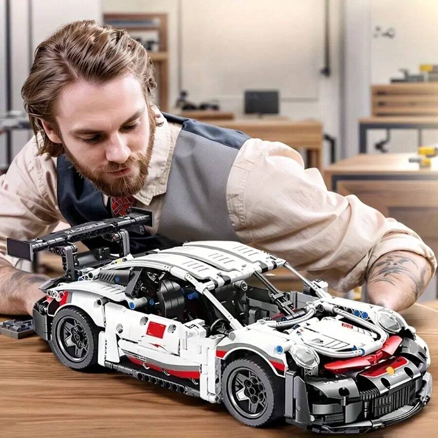 1,548pcs Racing Car Building Blocks Toy Model, Easy To Assemble And Operate, Suitable As Party Gifts For Holidays, Birthdays, Christmas, Halloween, Thanksgiving And New Year - Multicolor - View 1