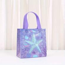 5/10/20pcs Reusable Non-Woven Ocean Themed Party Tote Bags - Small Shopping Bags, Gift Packaging Bags, Multi-Color Ocean Patterns (Seahorse, Starfish), Suitable For Weddings, Festivals, Birthdays, Anniversaries And Shopping, Beach Bags, Ocean Themed Design, Sturdy Handle Design, Applicable For Halloween, Party Packaging Supplies, Gifts For Men - Multicolor - View 11