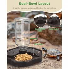 Pawfly Automatic Reptile Water Feeder, Tortoise Water Bottle, Turtle Food And Water Bowl, Water Dispenser For Snake Bearded Dragon Lizard And Chameleon - Round-shaped - View 1