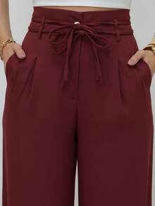 YING ZI Louis Twill II Wide Leg Tailored Dress Pants - Redwood - View 4