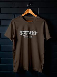 Camiseta Oversized Luxo Perigoso Streetworld Unissex ref4244 - Marrom - Visão 5