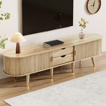 TV Unit With Sliding Doors, TV Stand, Low TV Unit, TV Wall Mount. Unique Design. - Camel - View 2