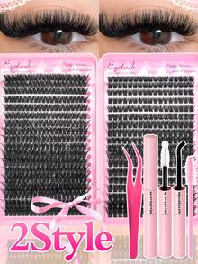 280pcs /28Rows Manga Lash Kit Clusters Manga Eyelash Clusters Anime Cluster Eyelash Extensions Clusters Lashes Natural Look Eyelashes Fairy Lash Clusters Manga Individual Lashes For Beginners - Multicolor - View 16