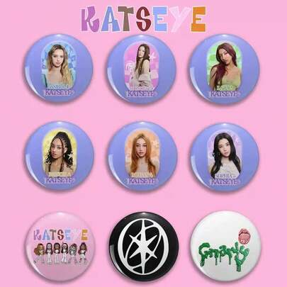 KATSEYE K-Pop Girl Group Badge Pin - Cute Fan Merchandise For Backpack/Clothing Tin Pin Fan Gift For K-Pop Lovers