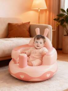 Multifunctional Inflatable Baby Learning Chair And Baby Bath Stool, Baby Inflatable Seat For Babies 3 Months And Up Summer Inflatable Baby Seat For Sitting Up, Blow Up Baby Floor Seat , Baby Shower Chair Floor Seater, Infant Back Support Sofa - Multicolor - View 8