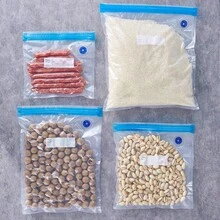 Set de 5 bolsas de almacenamiento al vacío para alimentos con bomba y clips de sellado, bolsas de almacenamiento para refrigerador, bolsas con cierre hermético al vacío manual, bolsas de almacenamiento de alimentos, bolsas dispensadoras de alimentos, bolsas de almacenamiento de alimentos reutilizables, suministros de cocina - Multicolor - Ver 3