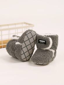 婴儿鞋、新生儿袜鞋、拖鞋、冬季保暖婴儿床鞋、幼儿鞋 - 灰色 - 查看 7