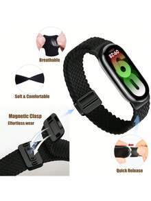Dây đeo nylon tương thích với Mi Band 10/9/8, dây đeo thể thao thoáng khí chất lượng cao, phụ kiện đồng hồ thông minh, thoải mái và bền bỉ. - Mi Band 8/9/10 - Xem 5