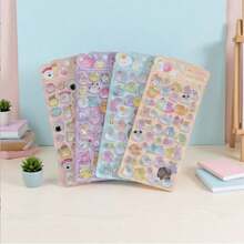 可爱贴纸 - 大号立体贴纸，卡哇伊迷你蓬松可重复使用立体贴纸，适用于剪贴簿、计划本、日记、笔记本、笔记本电脑、手机壳装饰 - 彩色 - 查看 8