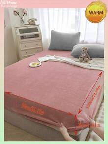 1pc Solid Color Crystal Velvet Fitted Sheet, Bedding, Mattress Protector, Bed Cover, Fitted Sheet, Comfortable Warm Home Textile, Anti-Pilling, Soft Skin-Friendly For Boys Girls Student Dorm Bedding, Machine Washable - Multicolor - View 57