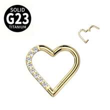 SENLANSP 1 pièce Anneau de nez en forme de cœur en titane 16g G23 et boucle d'oreille pour le cartilage et la tragus pour femmes, bijou de perçage avec décoration sans couture, Valentin, Maman, Mère, Fête des Mères, Cadeau - En forme de coeur - Voir 12