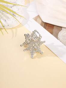 1 Stück eleganter, minimalistischer Haarklammer aus Legierung mit Strass-Schneeflocke, elegante Haarklammern, modische Haarspange, Winterhaaraccessoires - Verschiedenfarbig - Übersicht 5