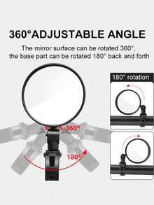 2pcs Bike Mirror 360°Degree Adjustable Rotatable Handlebar Mirror Wide Bycicle Accessories Cycling Rear View Mirror,Bicycle Folding Adjustable Rearview Mirror, Circular Wide-Angle